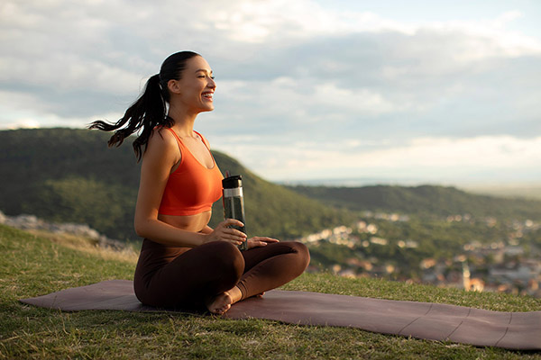 Person doing fitness activity outdoors